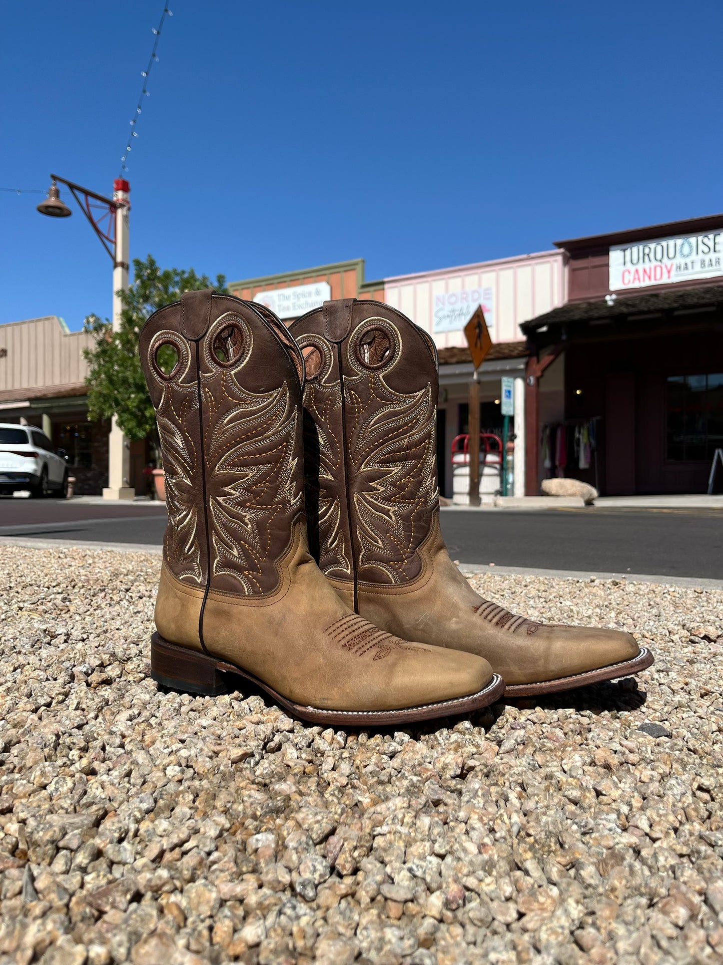 Men's Chocolate and Tan Cowboy Boots