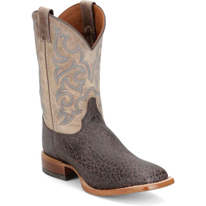 Justin Men's Pards 11" Brown Elephant Cowboy Boots in Nicotine