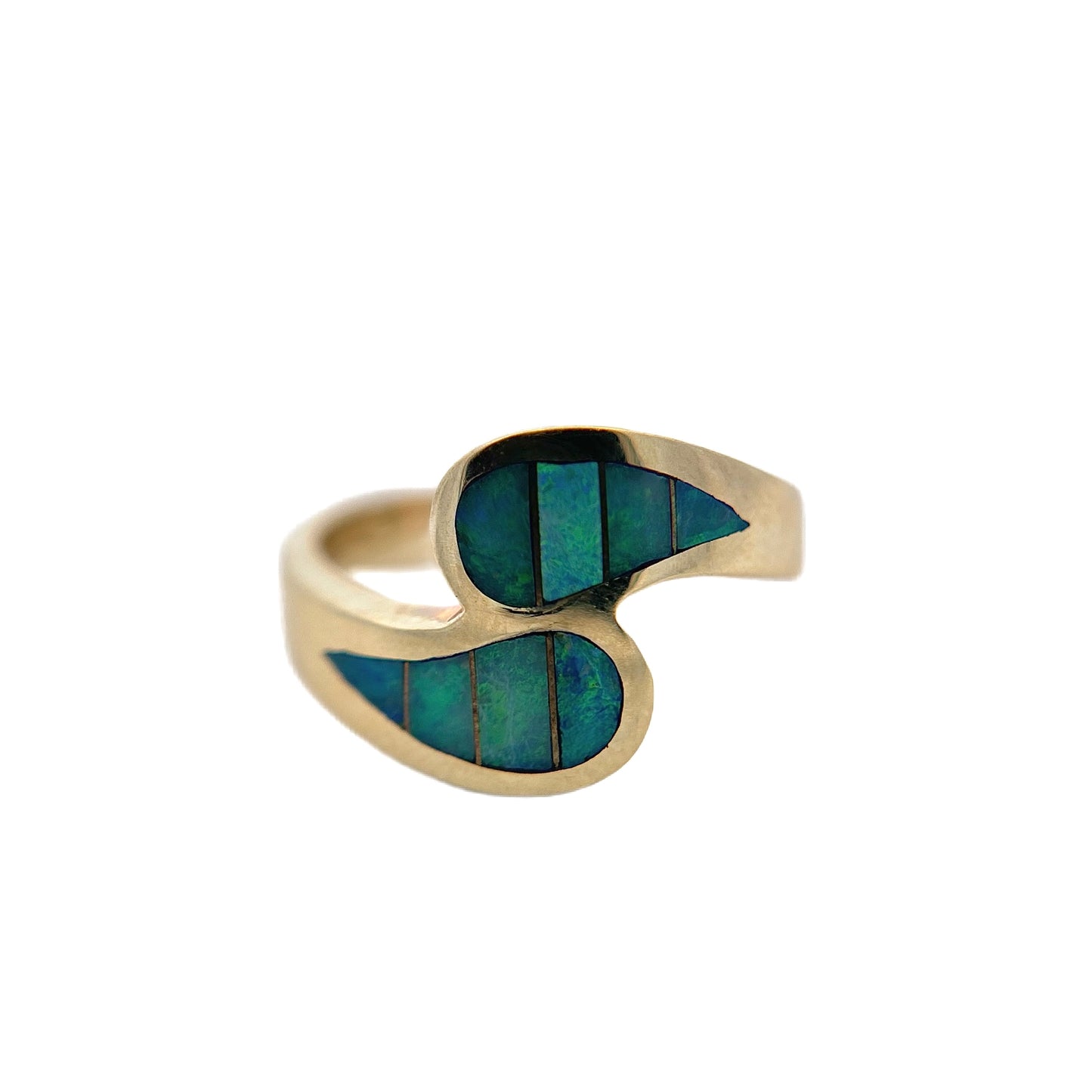 14K Yellow Gold Opal Inlay Ring