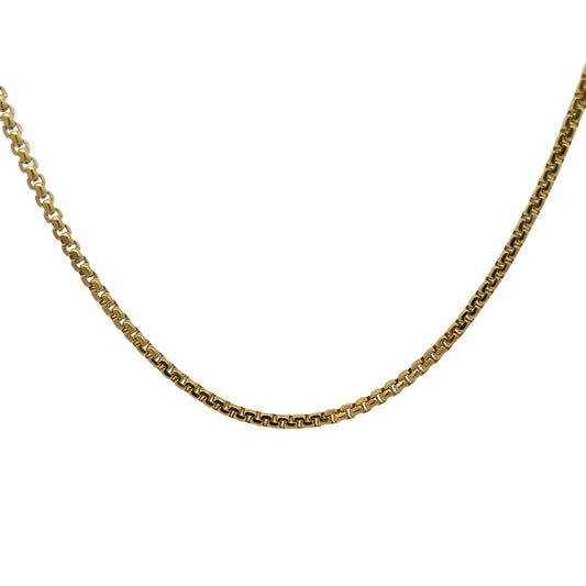 18K Yellow Gold Box Chain Necklace