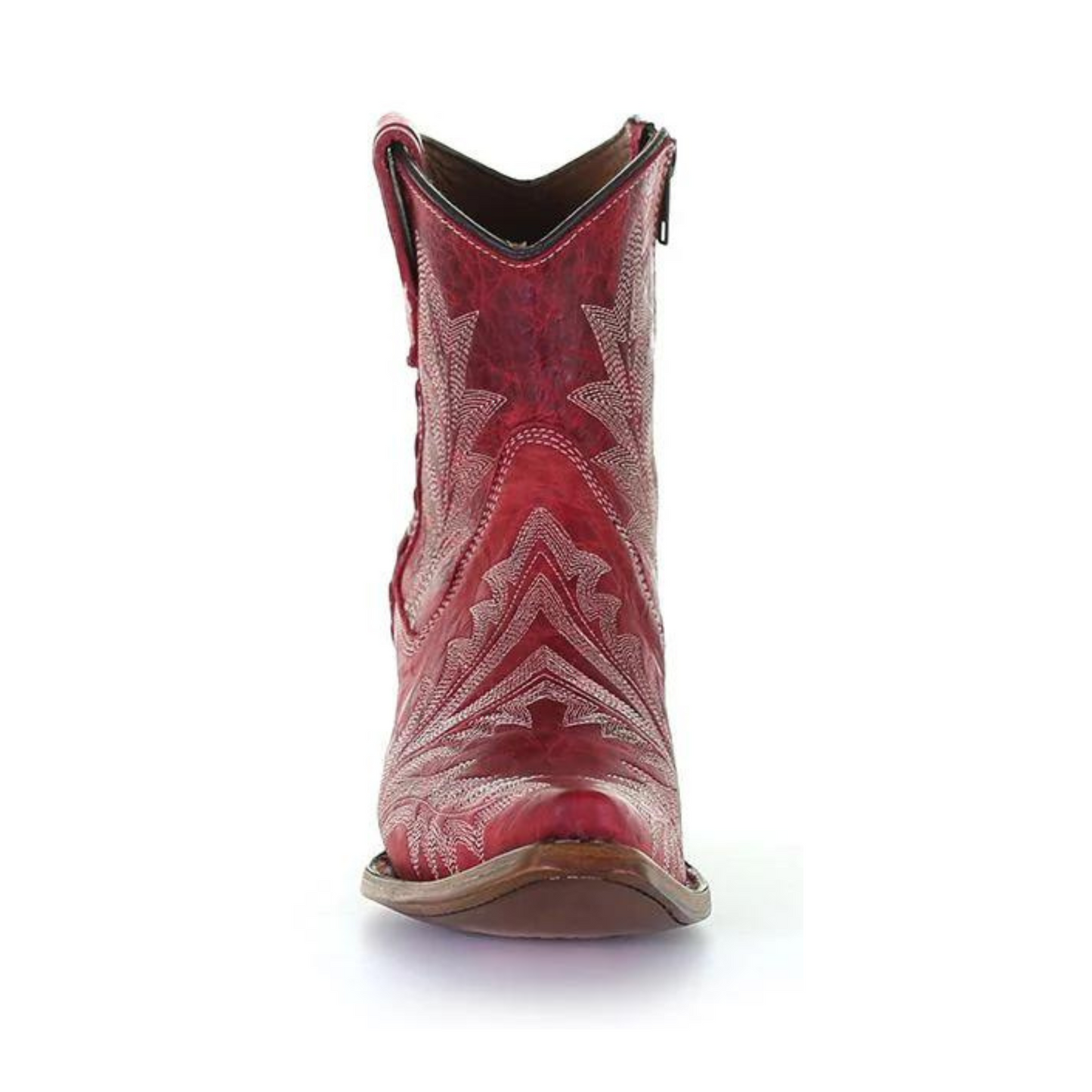 Corral Red Zipper Ankle Bootie