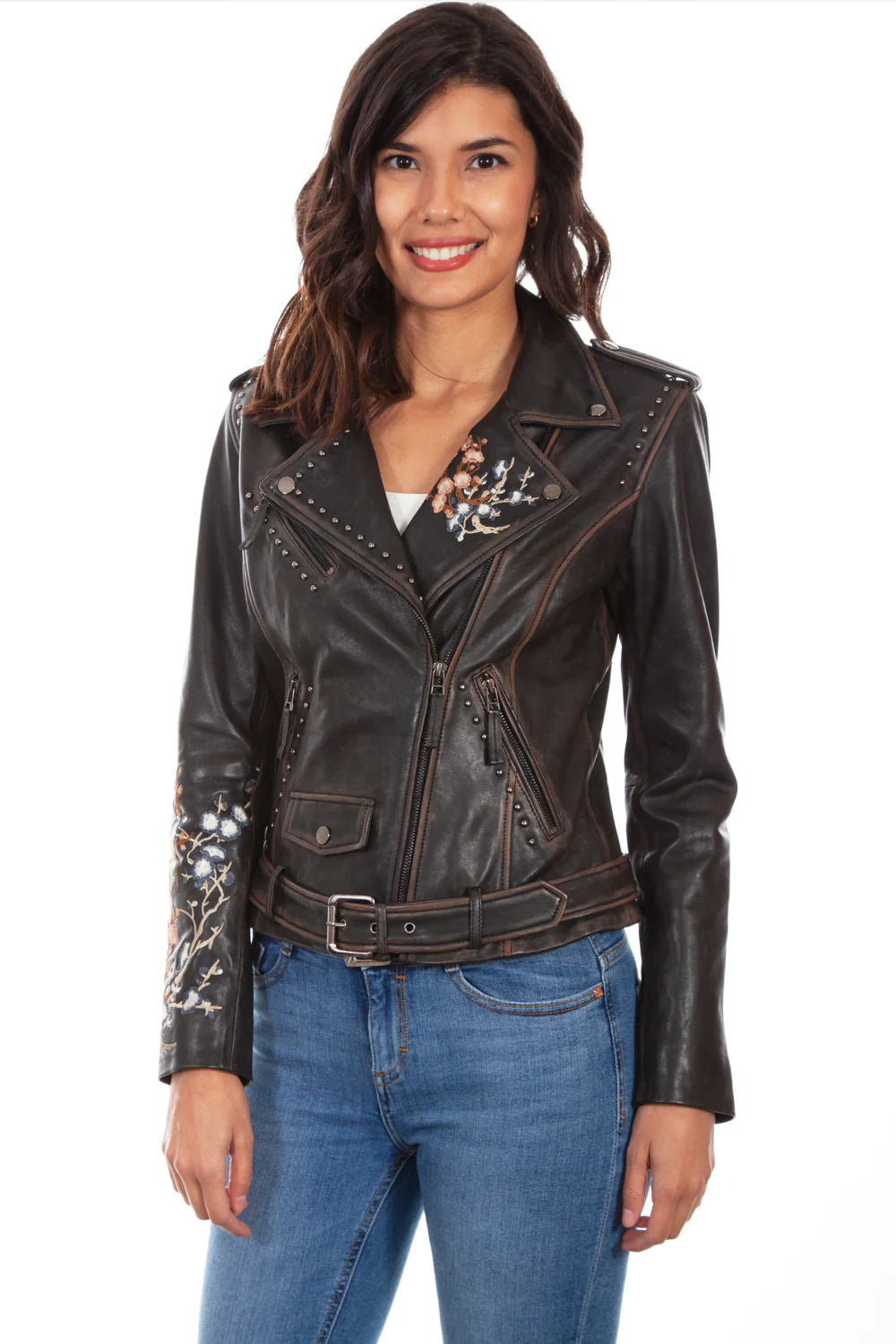 Mavericks Ladies Floral Leather Jacket