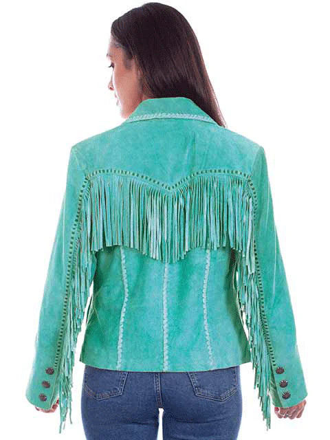 Mavericks Turquoise Suede Fringe Jacket