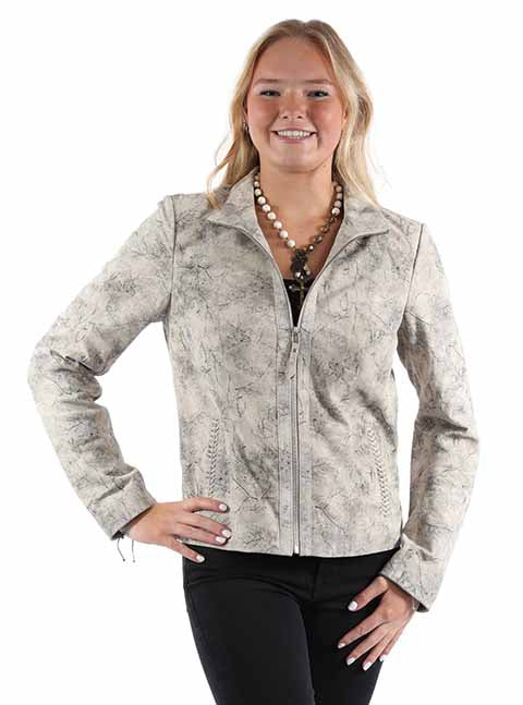 Women's Light Grey Suede Jacket