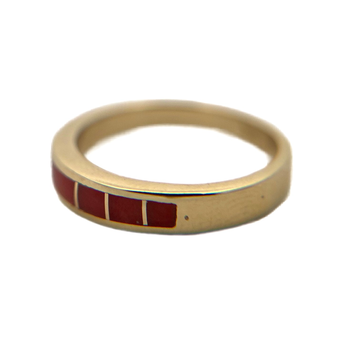 14K Yellow Gold Red Coral Ring