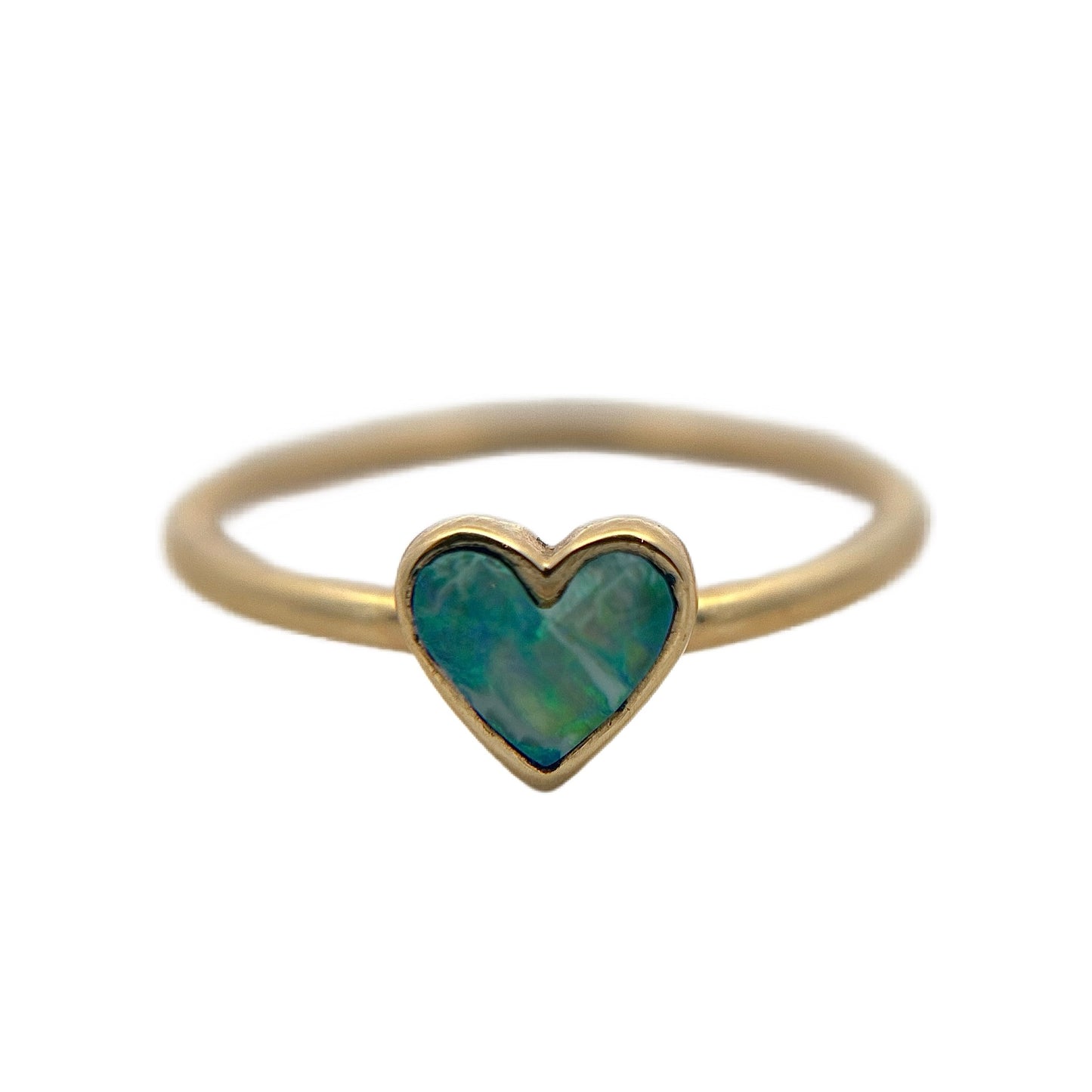 14K YG Opal Heart Ring