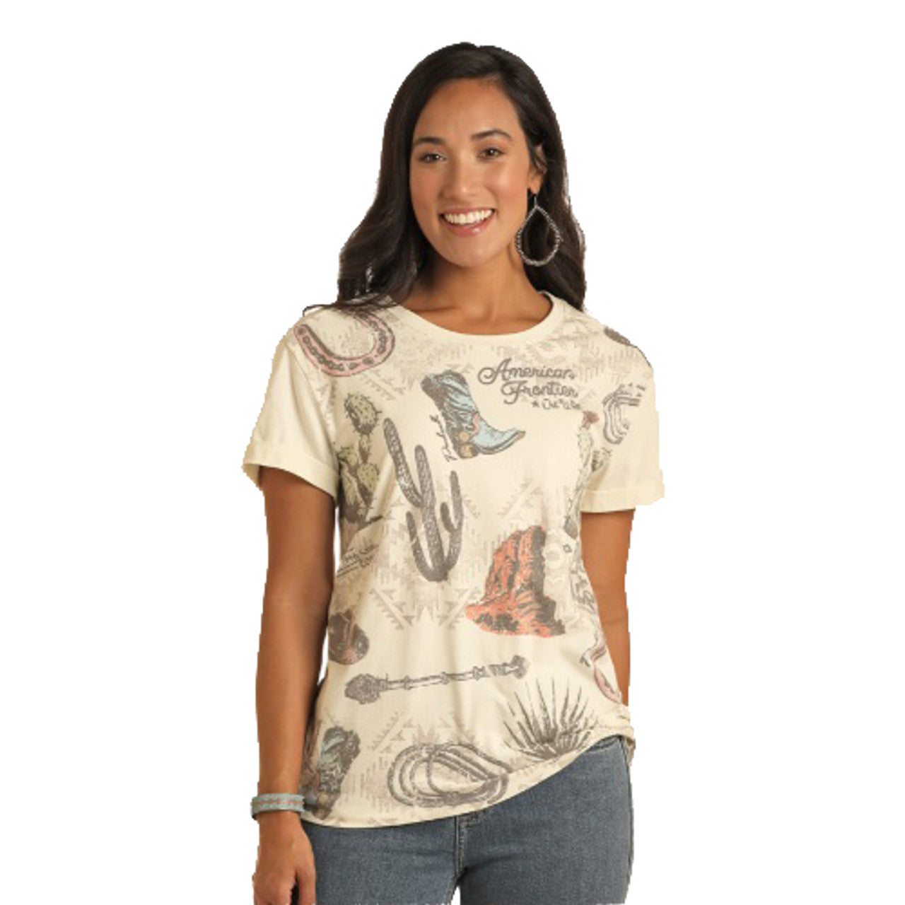 Rock & Roll Boxy Sublimation Print Tee