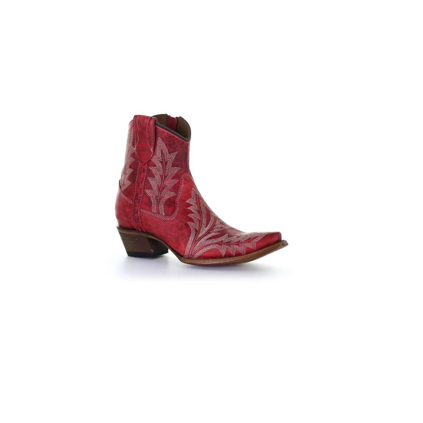 Corral Red Zipper Ankle Bootie