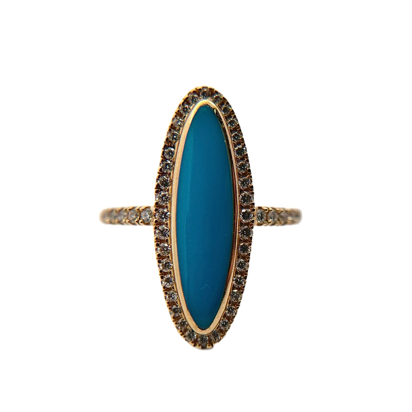 Kabana 14K Yellow Gold Sleeping Beauty Turquoise & Diamond Ring