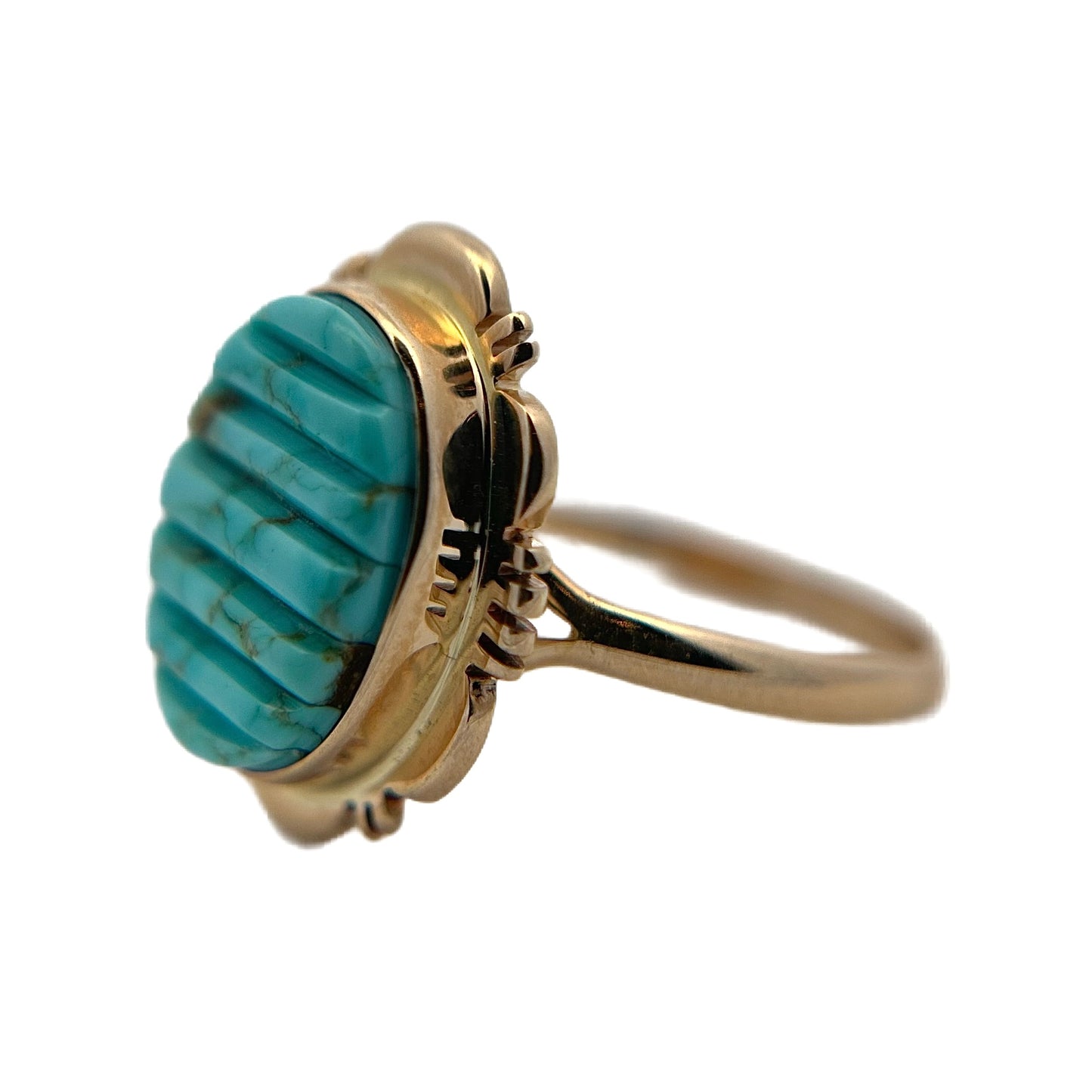 14K Yellow Gold Turquoise Ring