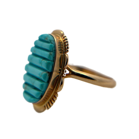 14K Yellow Gold Turquoise Ring