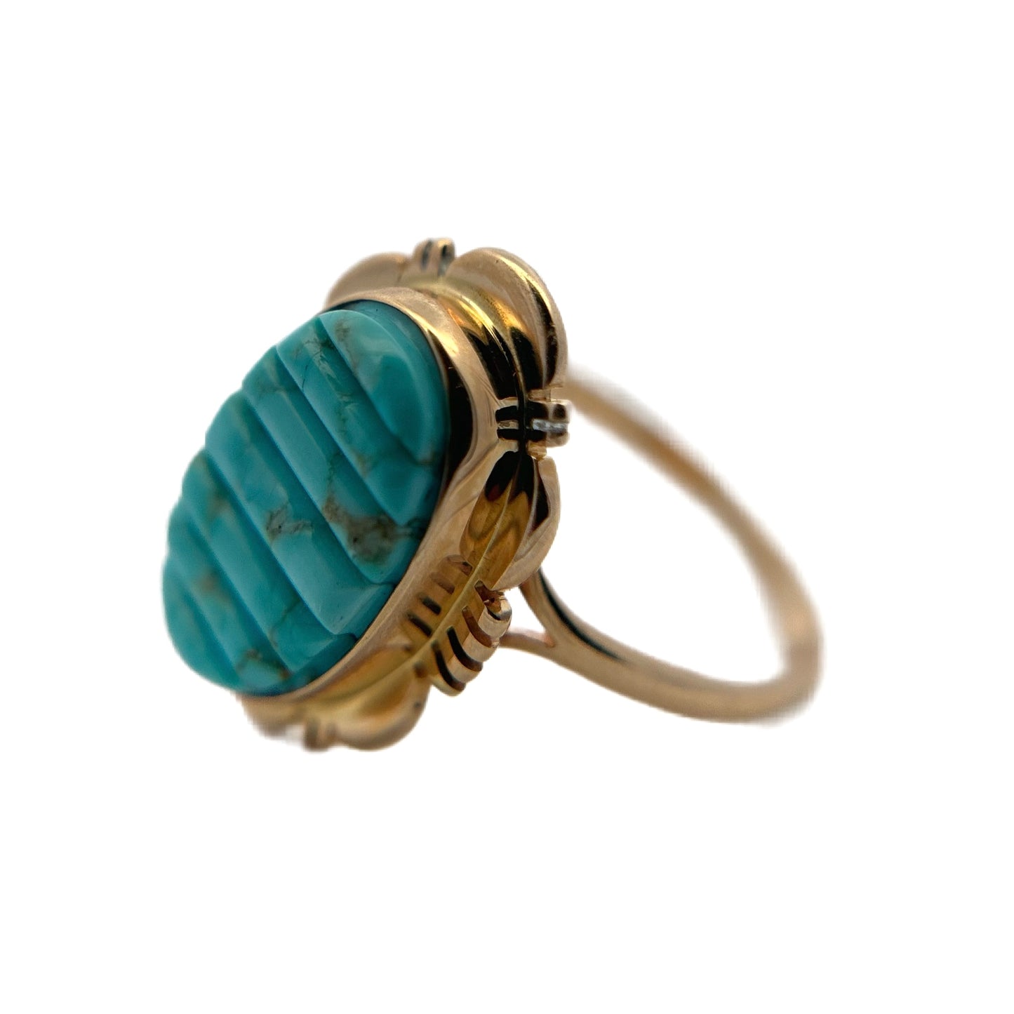 14K Yellow Gold Turquoise Ring