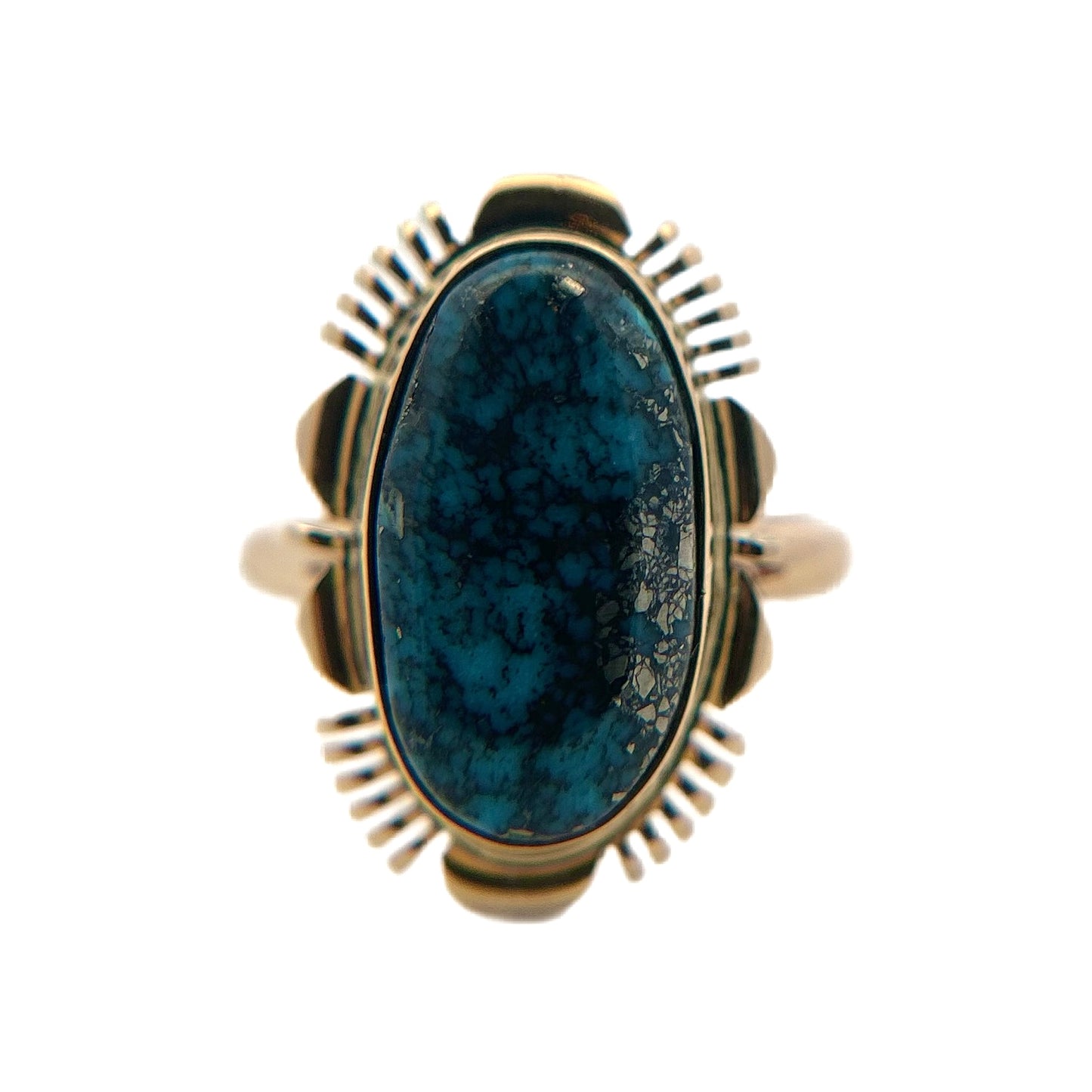 14K Yellow Gold Kingman Turquoise Ring