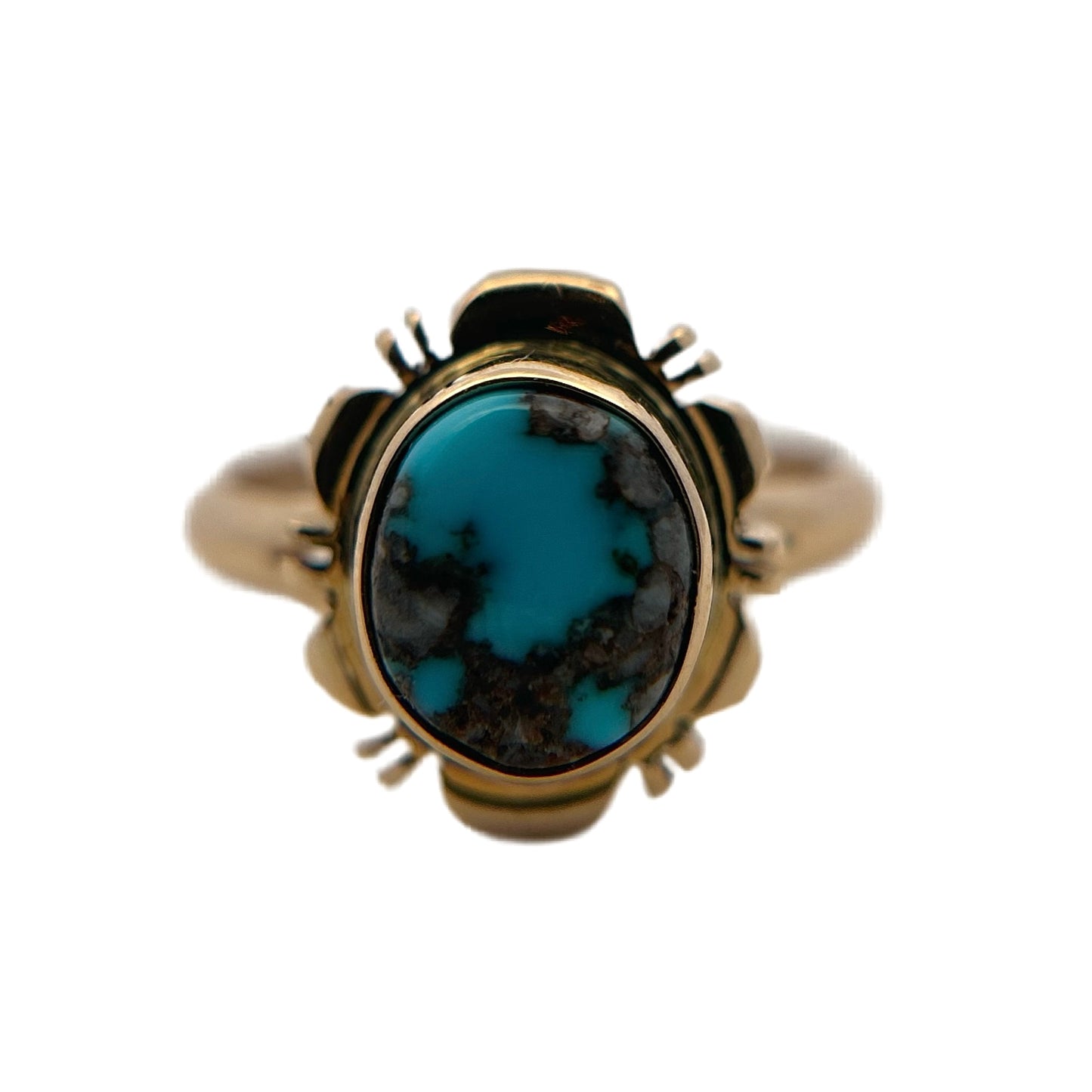 14K Yellow Gold Bisbee Turquoise Ring