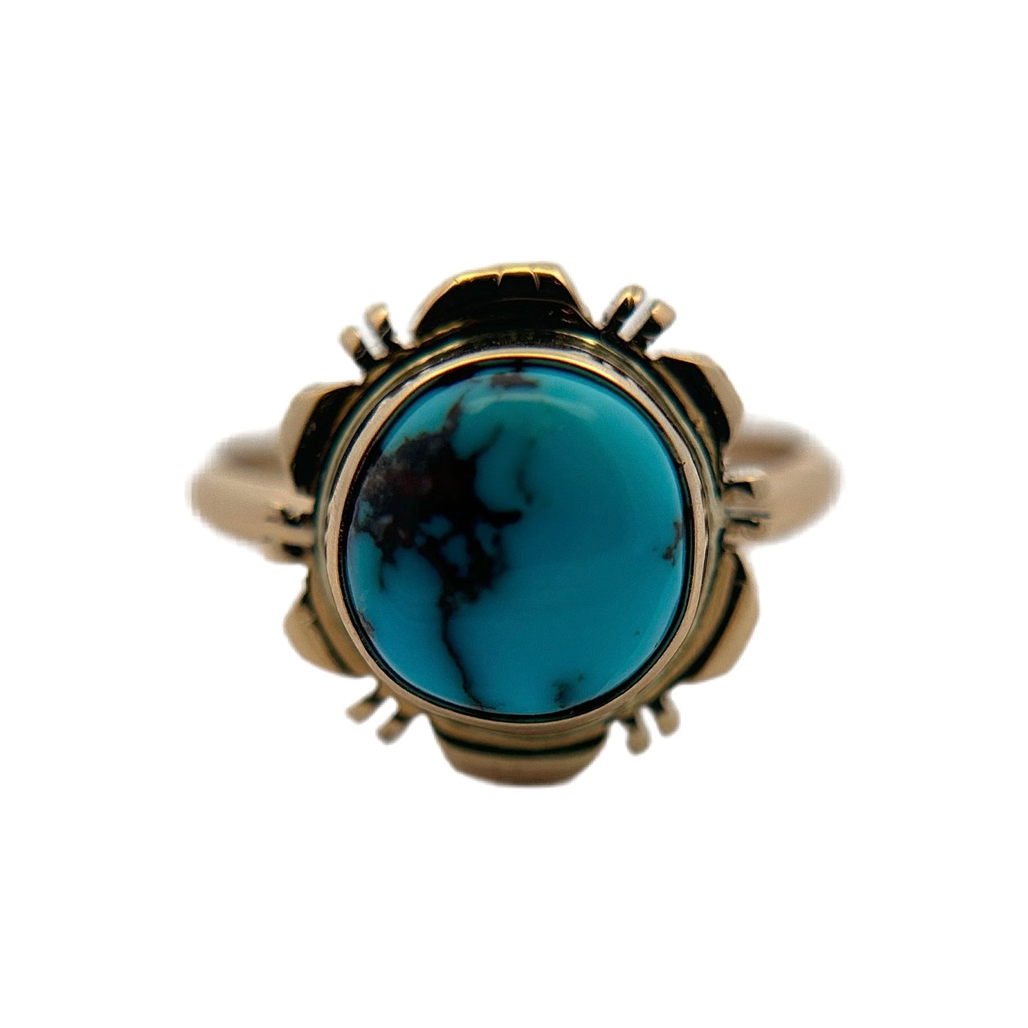 14K Yellow Gold Bisbee Turquoise Ring