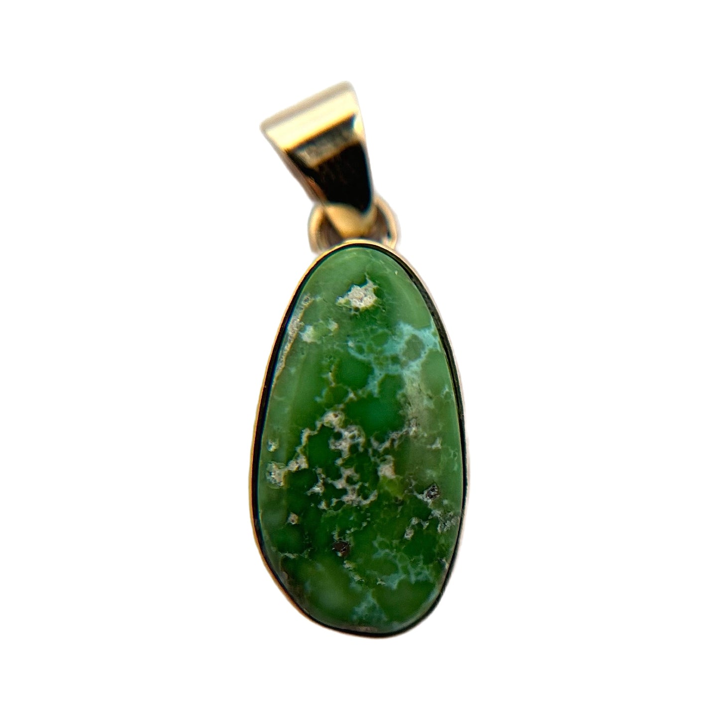 14K Yellow Gold Carico Lake Turquoise Pendant