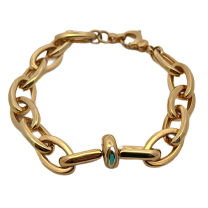 18K Yellow Gold Blue Enamel Bracelet