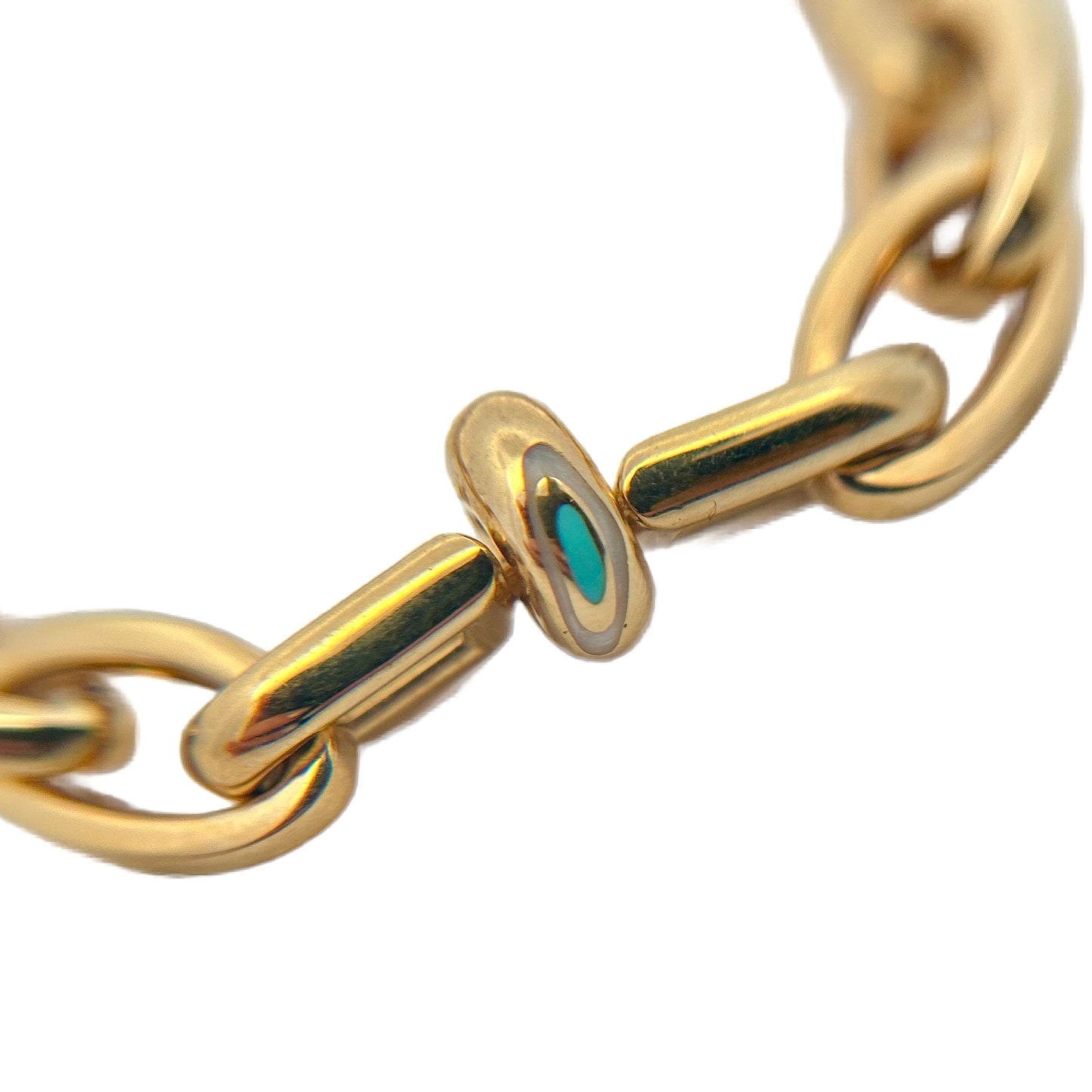 18K Yellow Gold Blue Enamel Bracelet