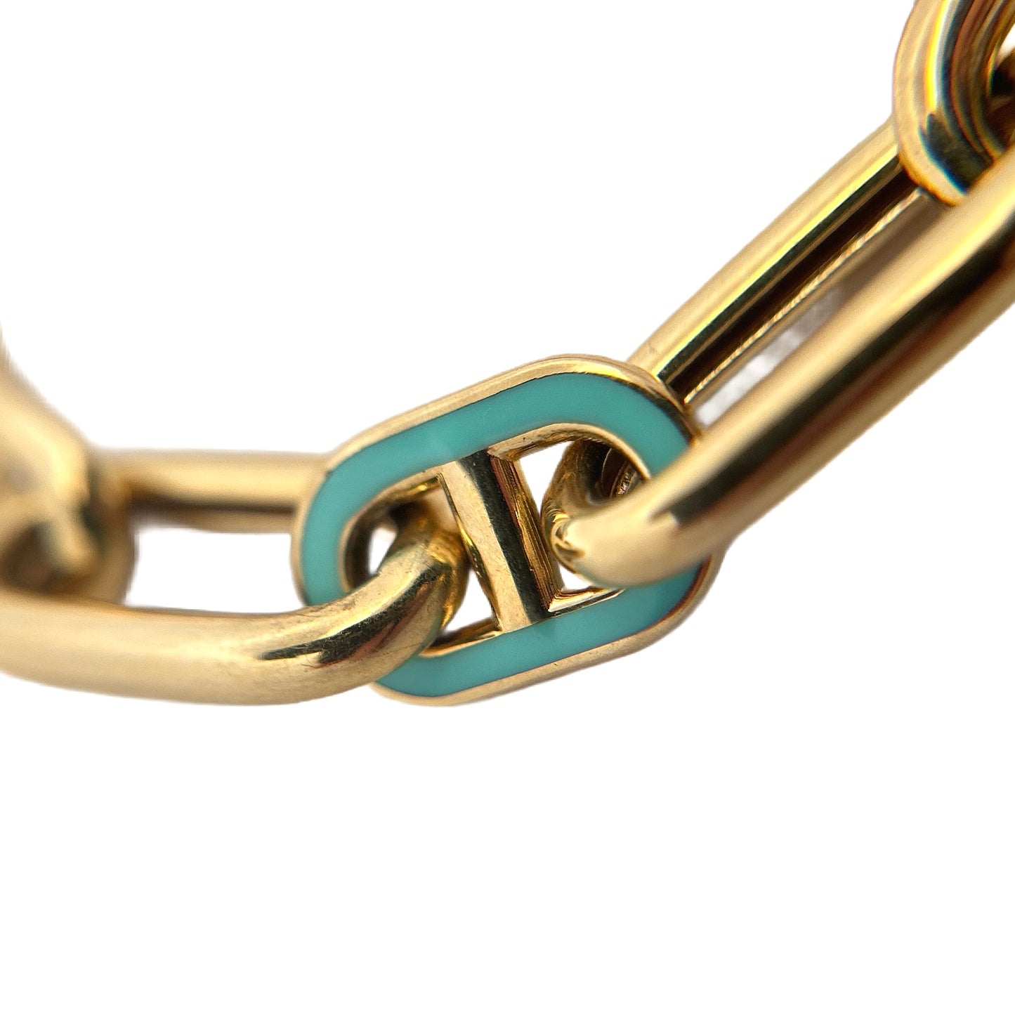 18K Yellow Gold Blue Enamel Bracelet