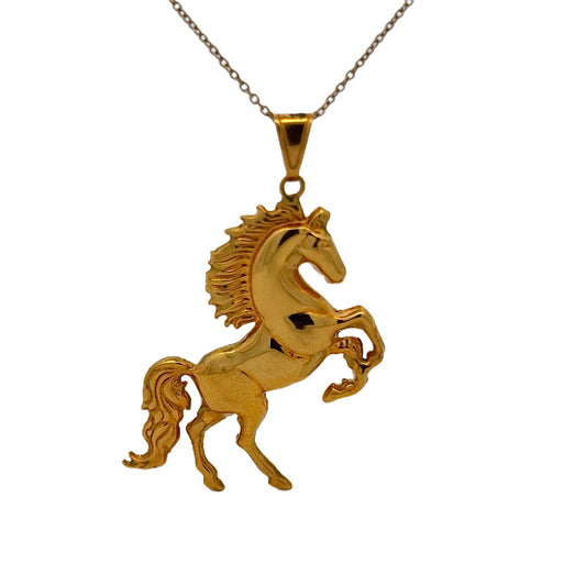 18K Yellow Gold Stallion Pendant