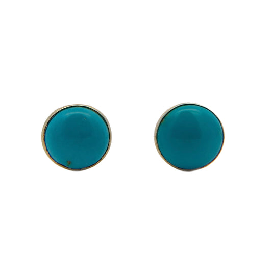 18K Yellow Gold Sleeping Beauty Turquoise Studs