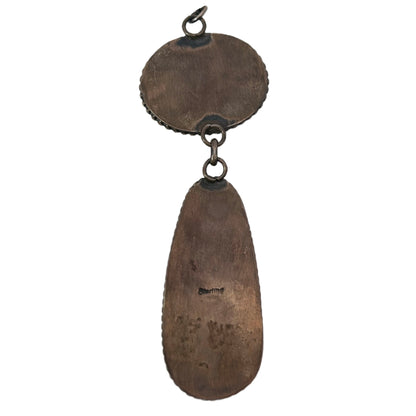 Native American Sterling Silver Pendant with Large Turquoise Cabochons