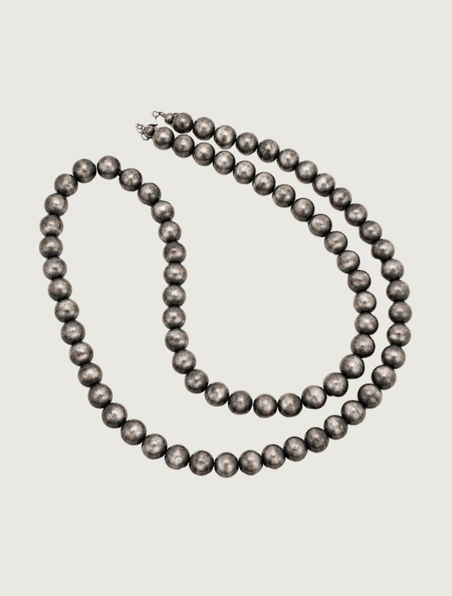 Sterling silver oxidized bead necklace