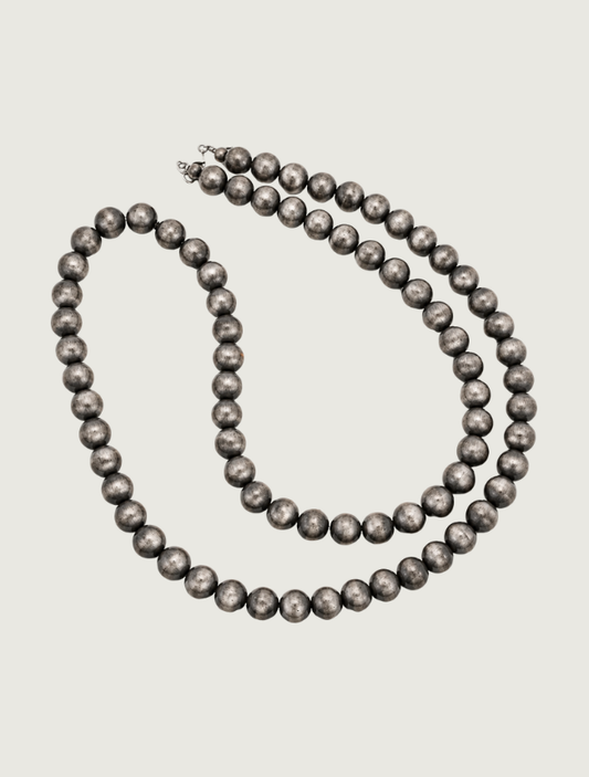 Sterling silver oxidized bead necklace
