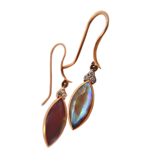 Kabana 14K Rose Gold Mother of Pearl & Diamond Earrings