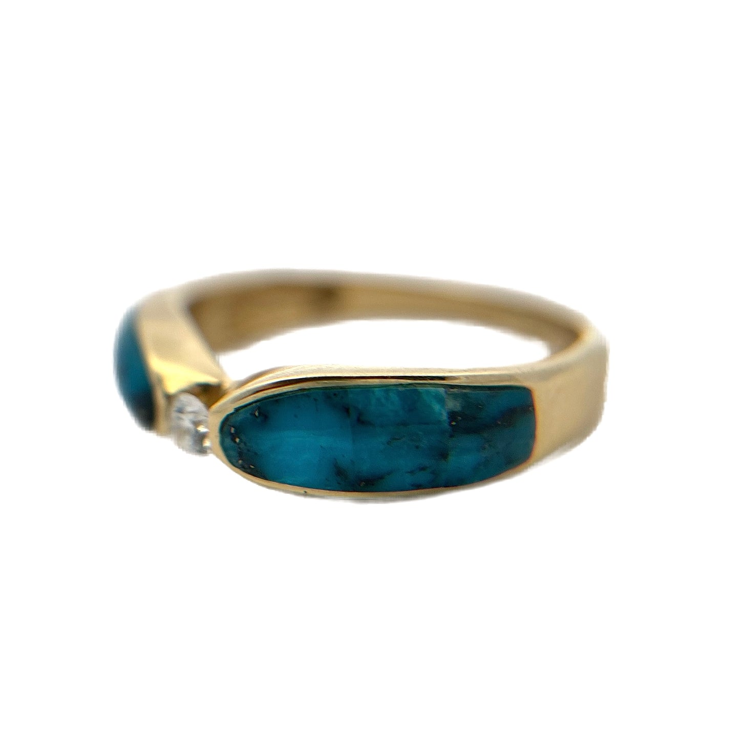 14K YG Kingman TQ & DIA Ring