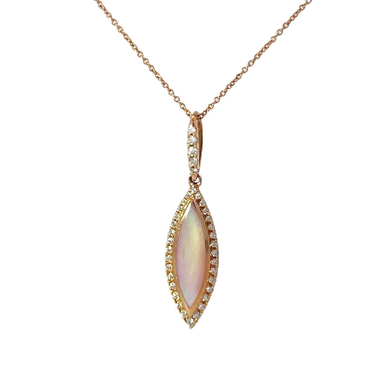 Kabana 14K Rose Gold Mother of Pearl & Diamond Necklace