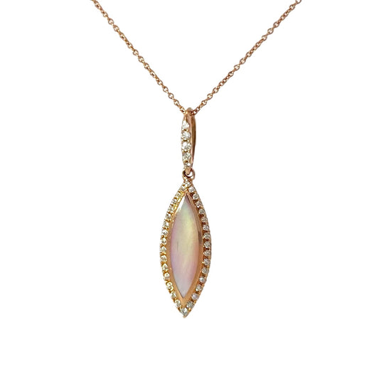 Kabana 14K Rose Gold Mother of Pearl & Diamond Necklace