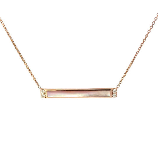 Kabana 14K Rose Gold Pink Mother of Pearl & Diamond Necklace