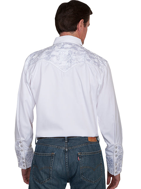 Scully Men's Floral Tooled Snap Front Shirt