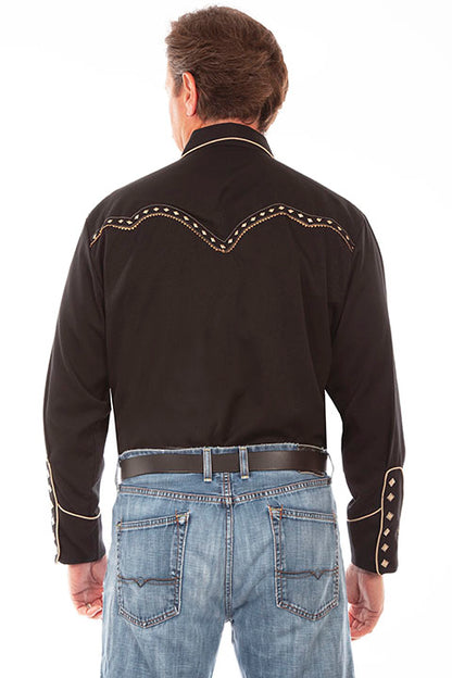 Scully Men's Diamond Embroidered Western Shirt