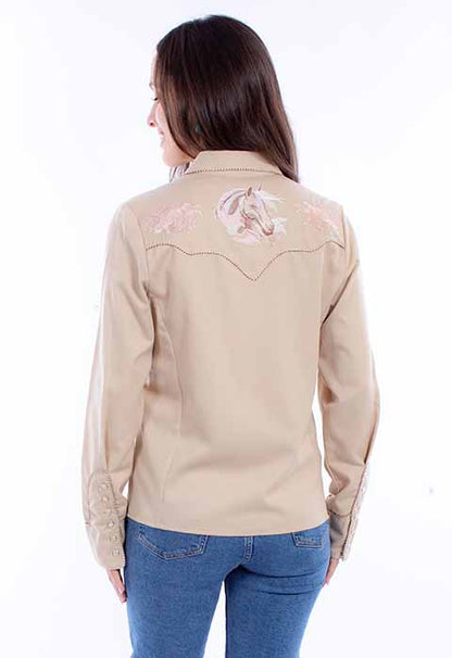 Scully Women's Horse & Rose Embroidered Snap Front Shirt