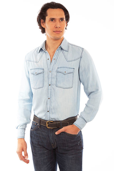 Scully Men's Western Tencel Snap Front Shirt