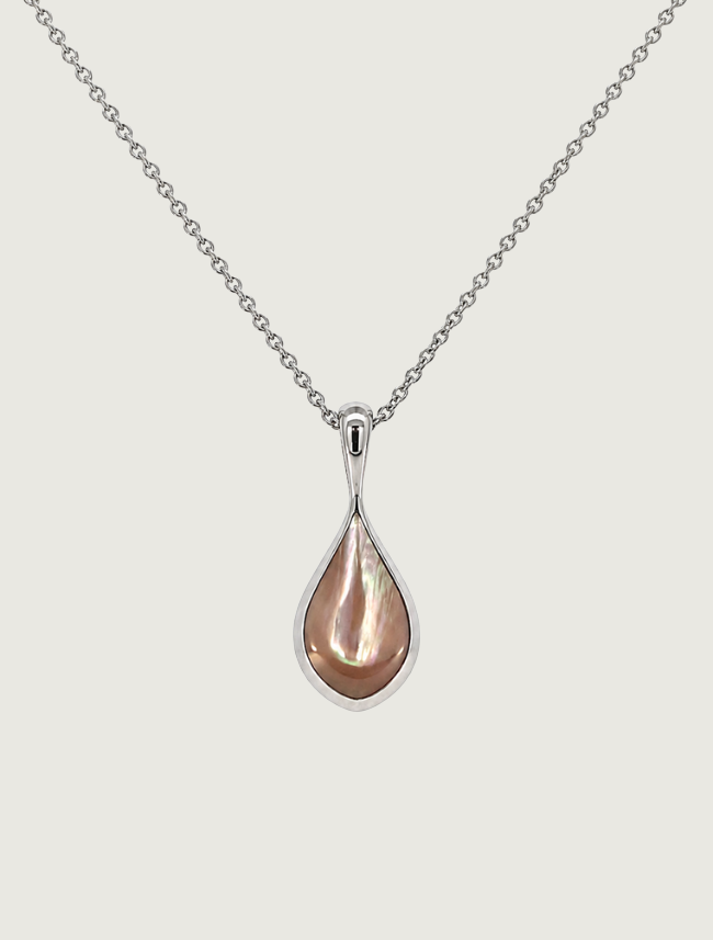 Kabana RP Sterling Silver & Pink Mother of Pearl Teardrop Necklace