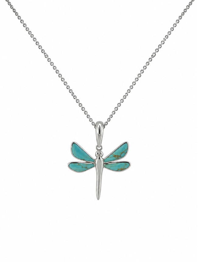 Kabana RP Sterling Silver & Turquoise Dragonfly Necklace