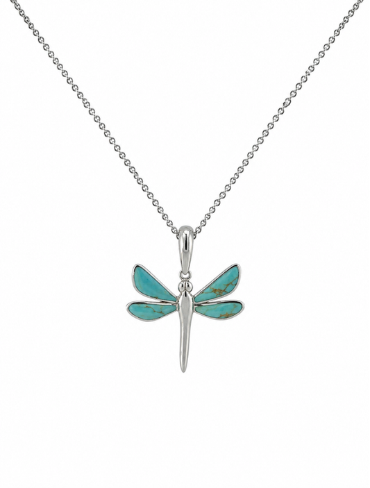 Kabana RP Sterling Silver & Turquoise Dragonfly Necklace
