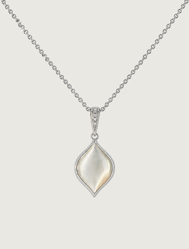 Kabana RP Sterling Silver, Diamond, & Mother of Pearl Necklace