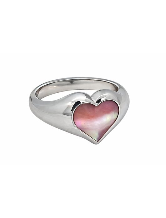 Kabana RP Sterling Silver & Pink Mother of Pearl Heart Ring