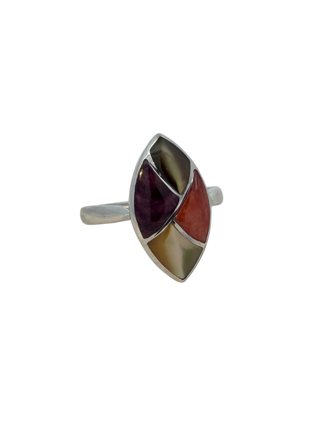 Kabana RP Sterling Silver & Mixed Mother of Pearl / Oyster Shell Ring
