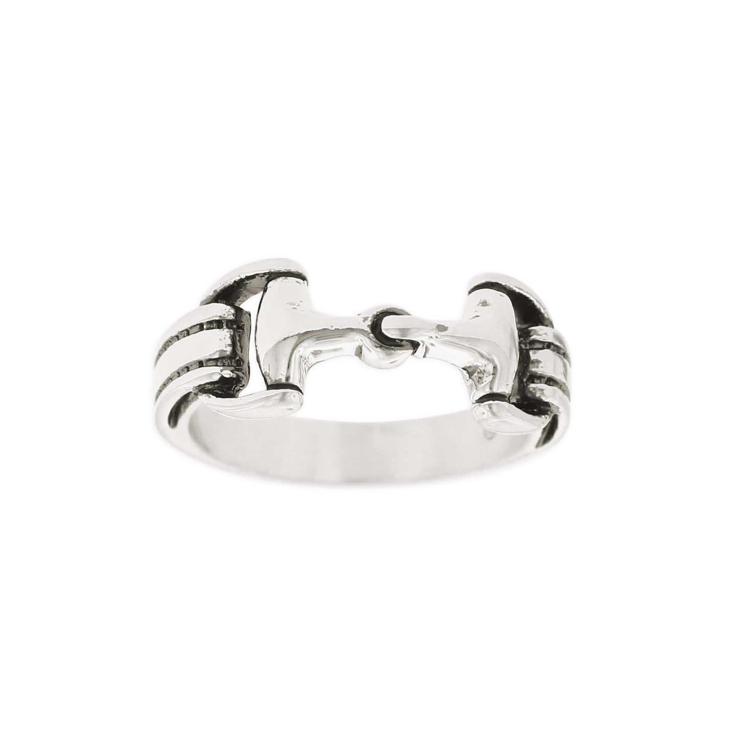 Kabana Rhodium-Plated Sterling Silver Large Snaffle Bit Ring