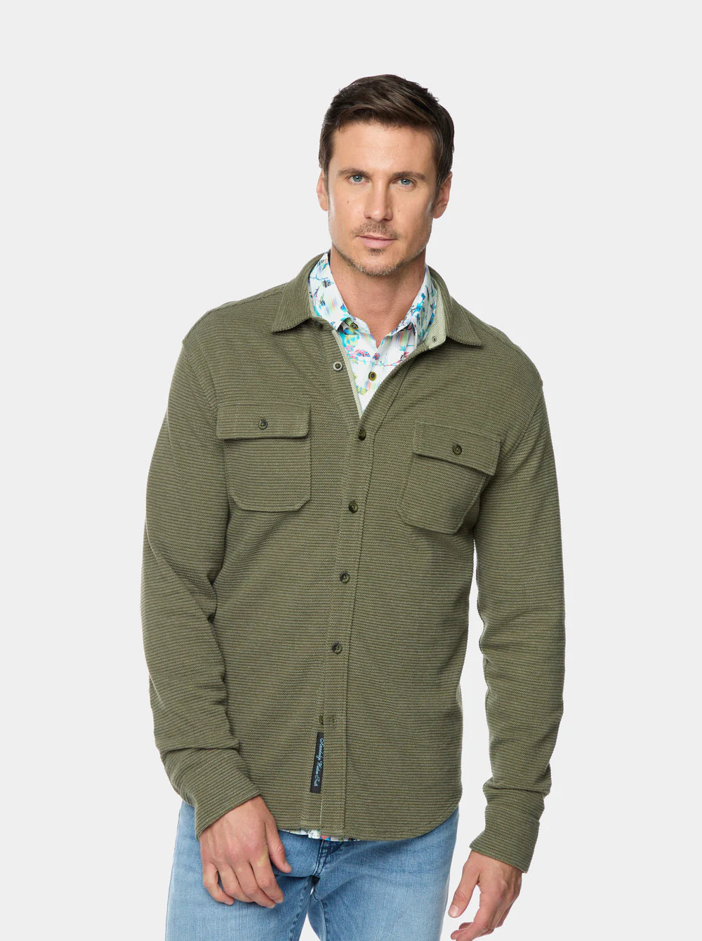 Robert Graham Brunner 2 Long Sleeve Knit Olive