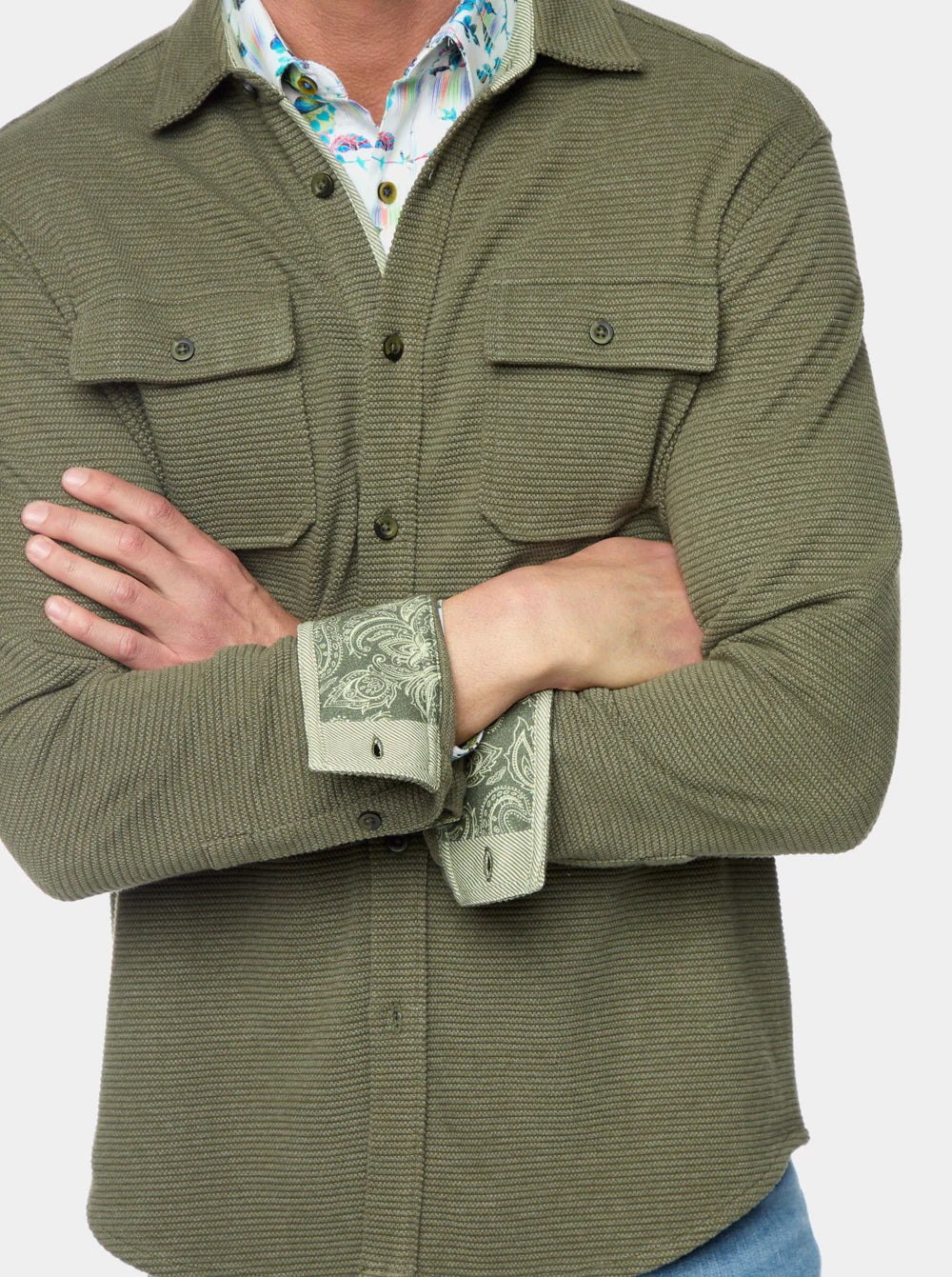 Robert Graham Brunner 2 Long Sleeve Knit Olive