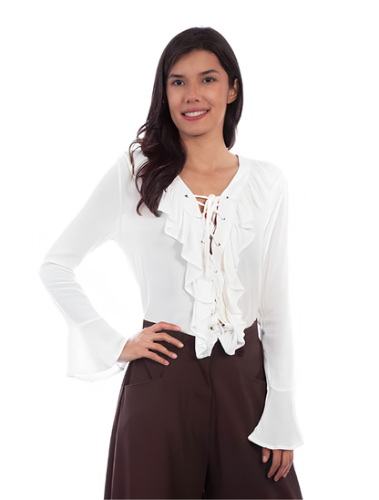Scully Women's Ruffled Front Blouse