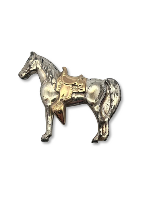 Top down view of Ricardo Sterling Silver Horse Pin