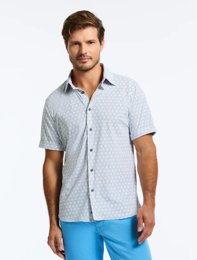 Robert Graham men's Avalon short sleeve button-down shirt – luxury designer casual shirt with vibrant print and tailored fit