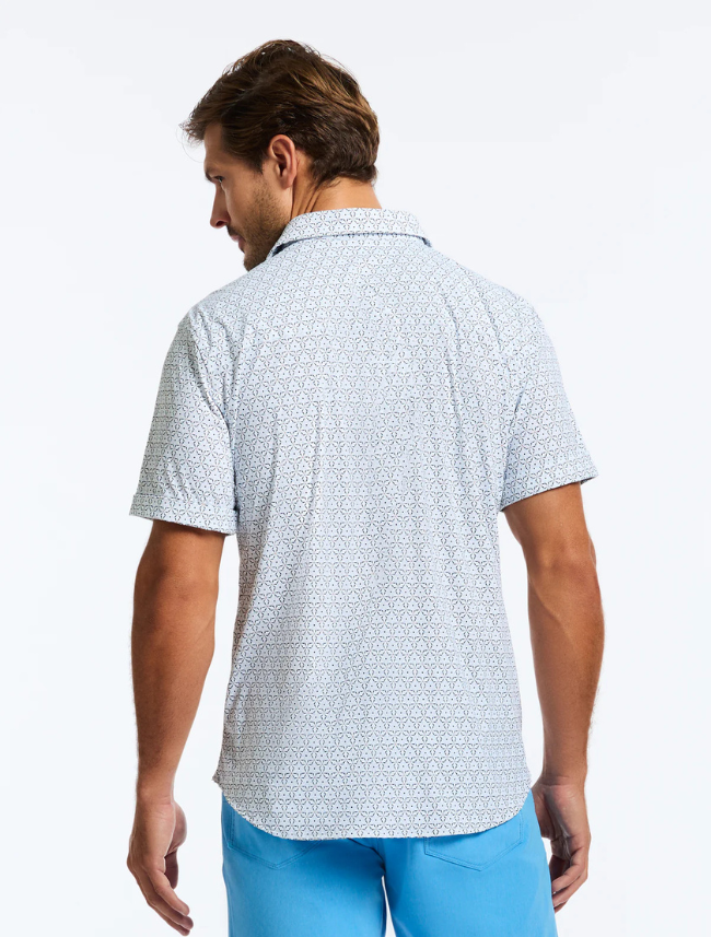 Robert Graham Men's Avalon Short Sleeve Shirt – back view showcasing colorful pattern and premium cotton fabric with modern silhouette